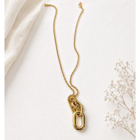 LOFT Jewelry - NWT LOFT Large Chain Pendant Necklace Gold Tone Statement Jewelry